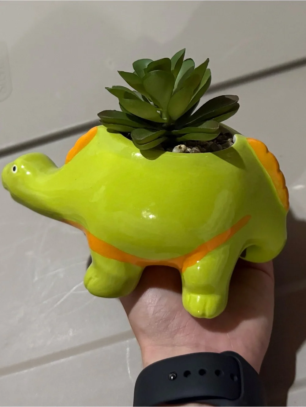 Green Ceramic Dinosaur Planter - Home Accents